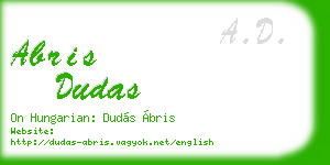 abris dudas business card