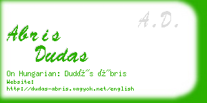 abris dudas business card